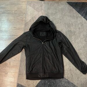 Black Hooded Zip Up Jacket